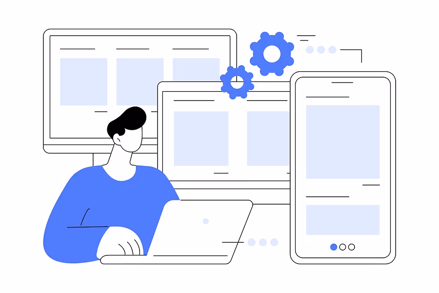 Visual showing A/B testing and CRO experiments.
