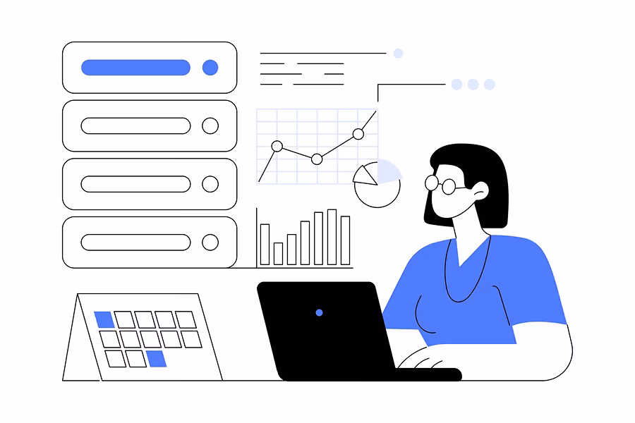 Visualization of KPI measurement and reporting workflows.