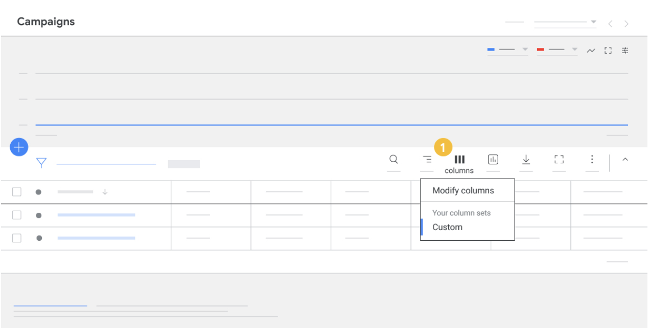 Columns and Segments in Google Ads - Navigating to Columns